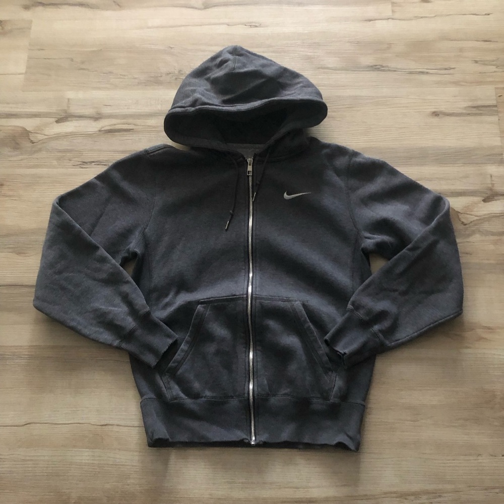 Nike Women's Charcoal Gray Full-Zip Hoodie Sweater